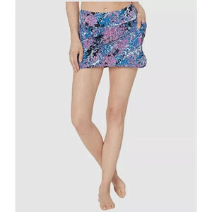 Skirt Sports Swim Skirt Womens Size S Purple Blue Pull On Mid Rise‎ Stretch